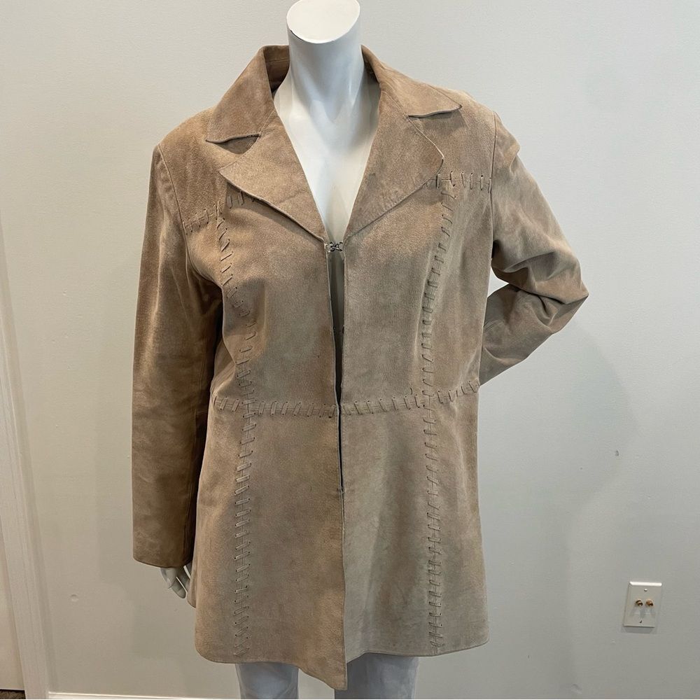 VINTAGE Sonoma Tan Suede Whipstitch 90s Jacket